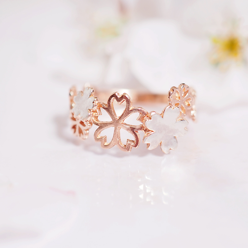 花モチーフ シルバー ゴールド色 リング 紫陽花のリング(silver×gold) - Ainsel ｜クラフト作品 通販