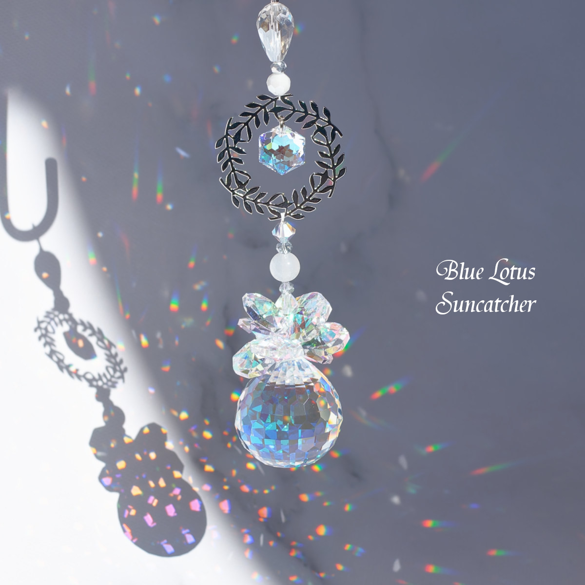 スワロフスキー♡Winter of blue・:*+.スタンドサンキャッチャー♡ スワロフスキー】気の流れを整える＊ブルー系 天使のサン