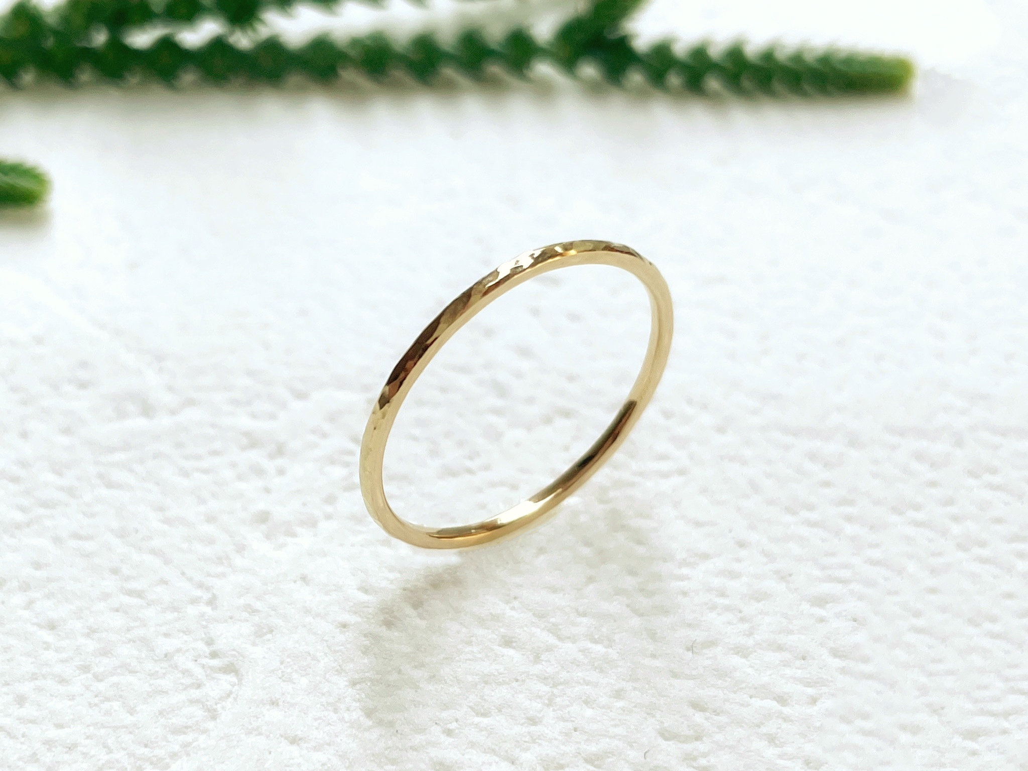 K18 丸つち目 細リング - 4jewelry ｜クラフト作品 通販サイト