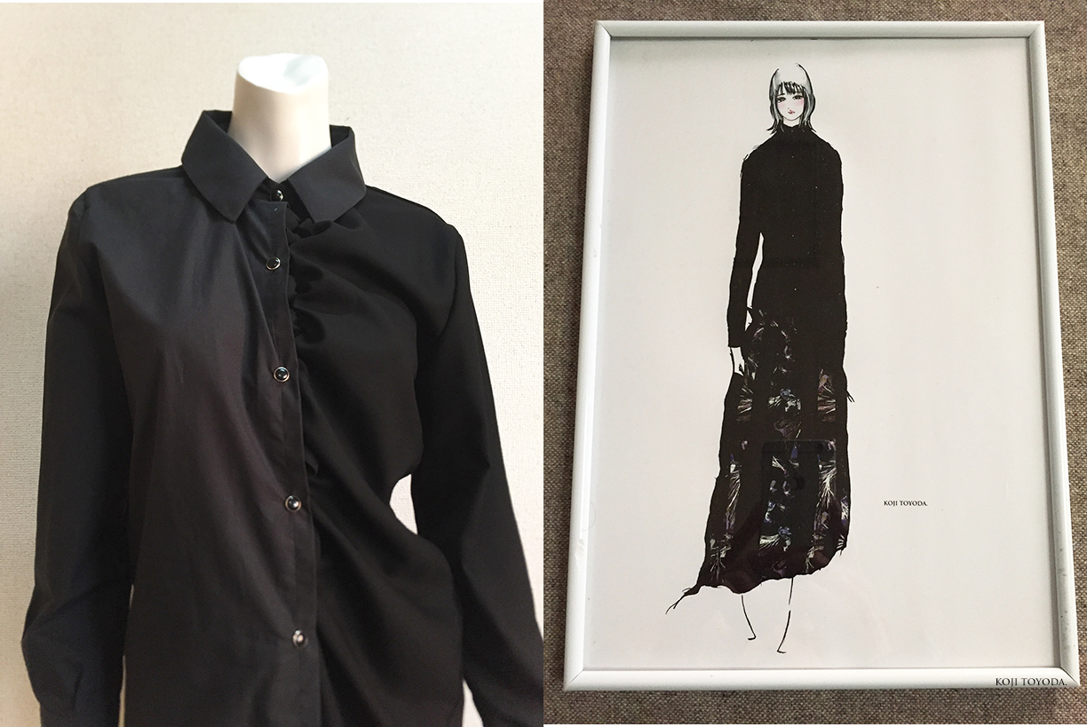1点もの・デザイン画付き】尾州ウール＆播州織シャーリング 