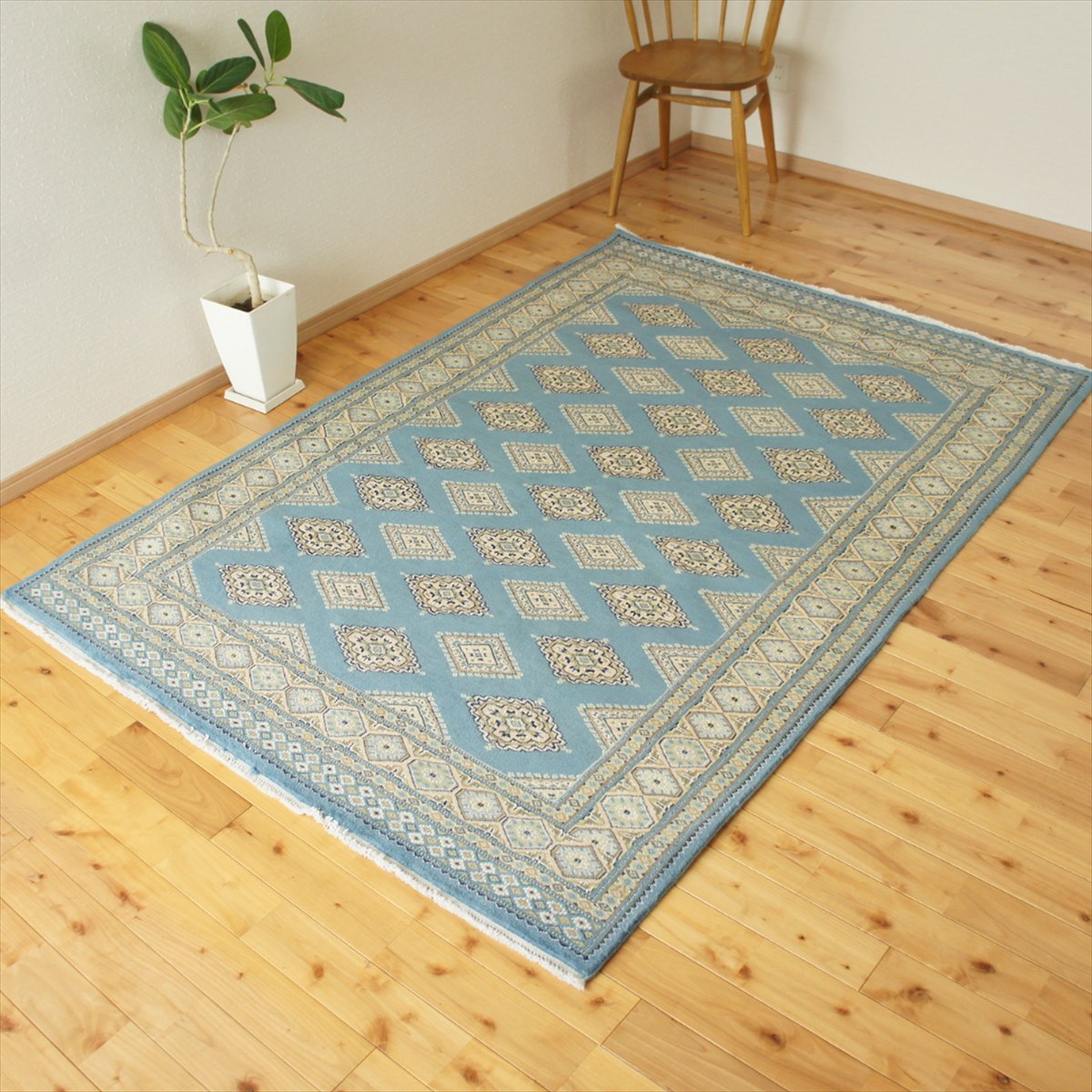 ペルシャ ギャッベ ミニマット ラグ 横39x37.5㎝ ラクダ 花 黄金