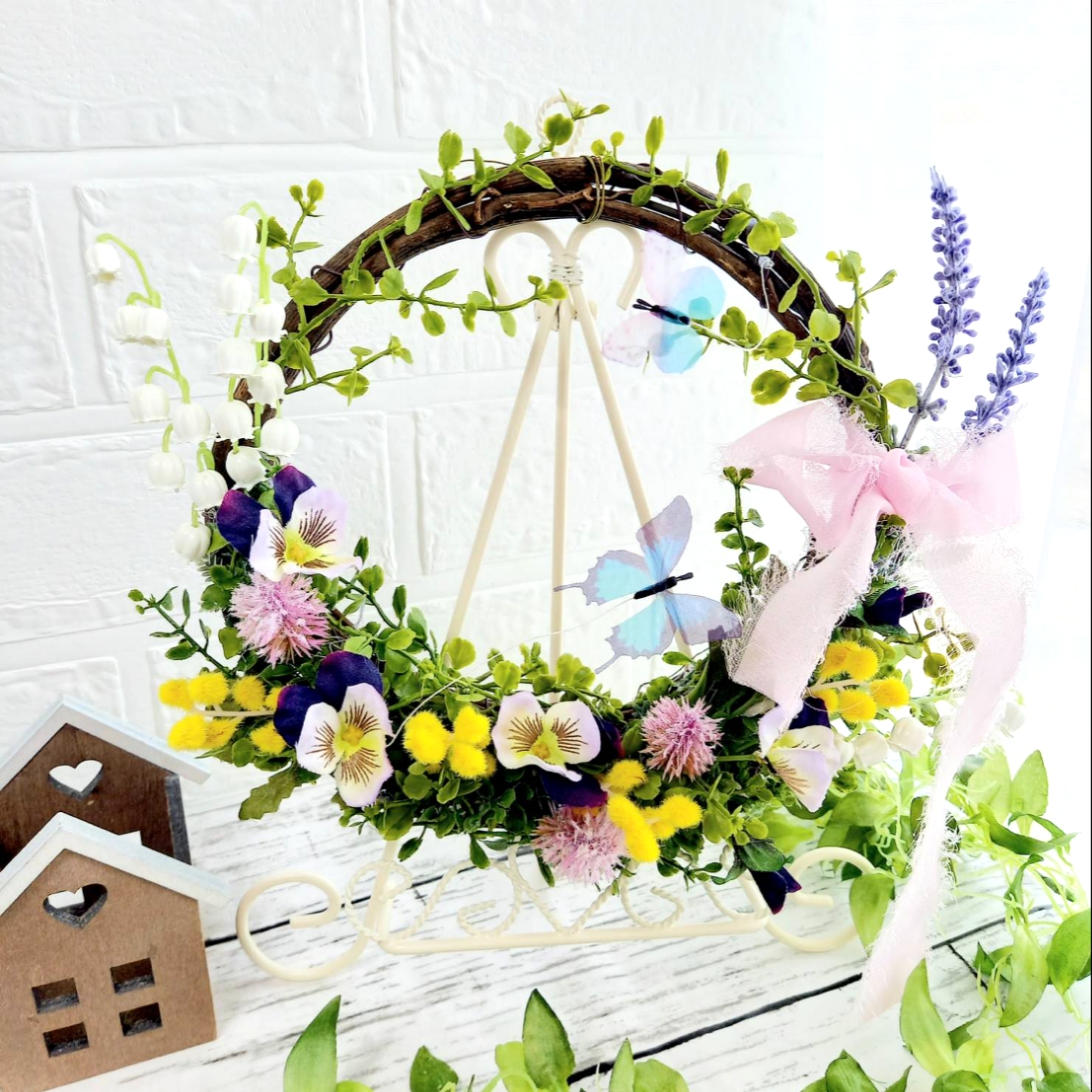 Further☆作品♡ 春待ち早春フラワーリース♡ 雛祭リース♡ひな祭り♡ 76422f36f7b70d1b9af65a012df087