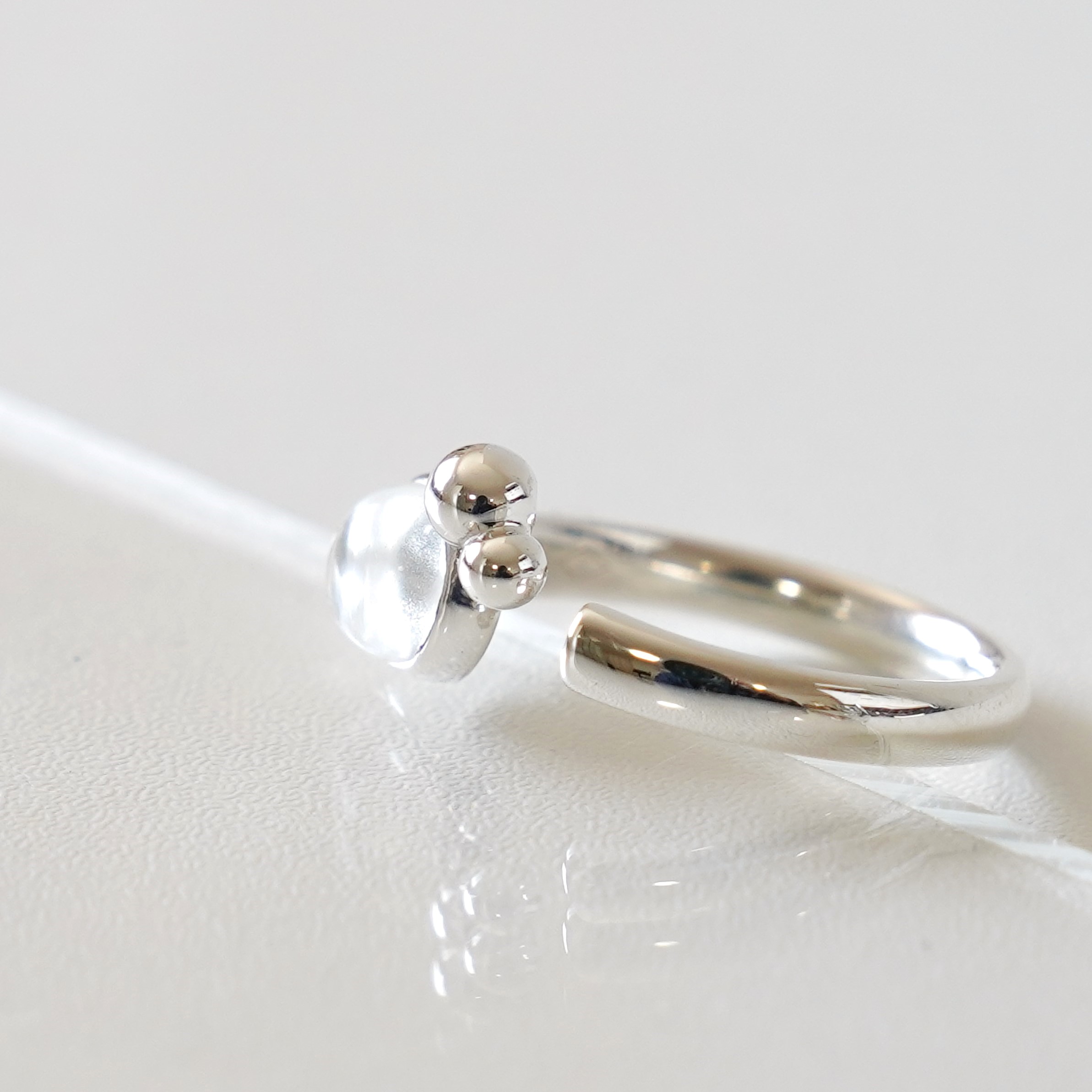 Herz>Bubble Crystal RING / SV925 / 水晶のバブルリング