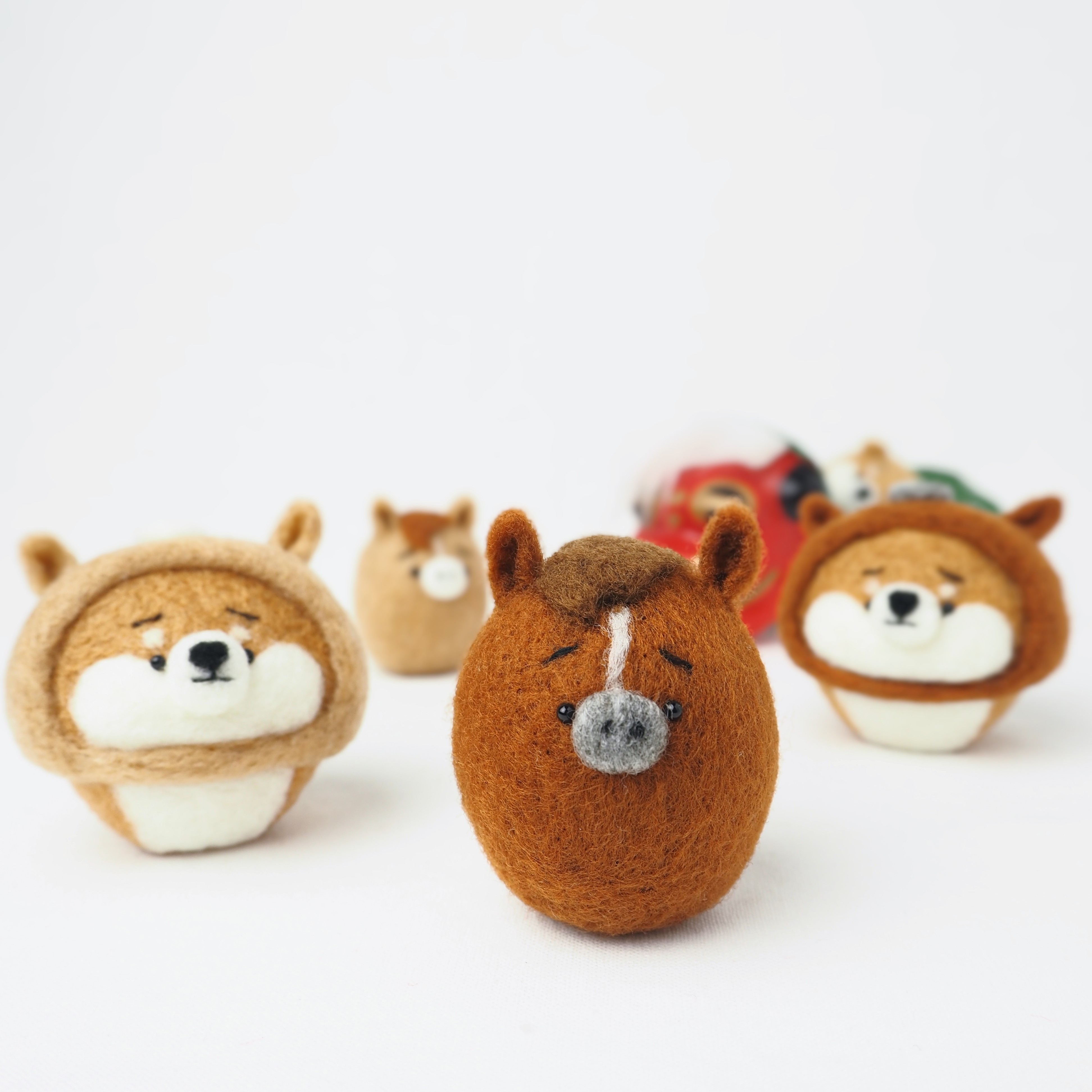 羊毛フェルト猫 【親子猫】 ☆羊毛フェルト白黒ねこ親子☆ 猫 ハンドメイド ねこ ネコ