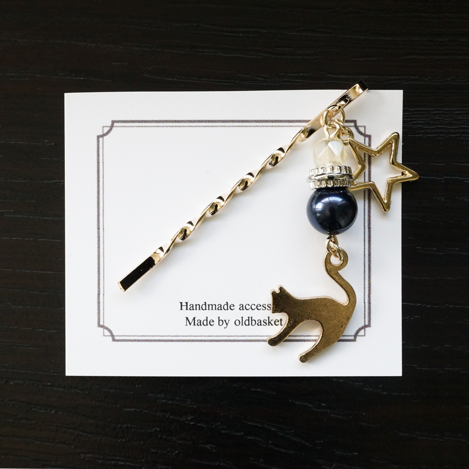 レジン　猫　ヘアゴム　ブローチ　ポニーフック　No.309 レジン 猫 ヘアゴム ブローチ ポニーフック No.309 レジン 猫 ヘアゴム