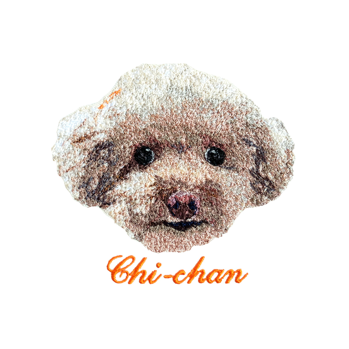 犬ブローチ うちの子刺繍 4cm オーダーメイド 過多