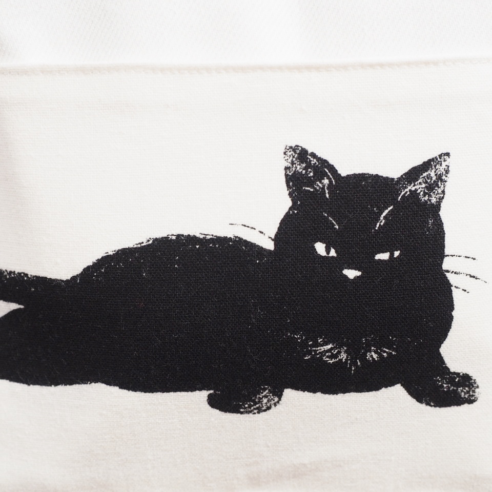 ハンドメイド 黒猫 レトロ がまぐち バッグ