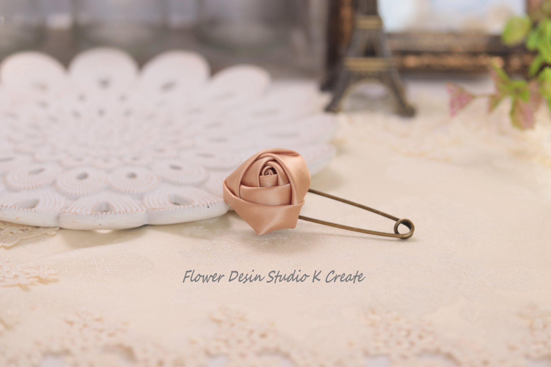 新作 フラメンコ シージョ留め ビジュー ブローチ 発表会 ピンク ゴールド