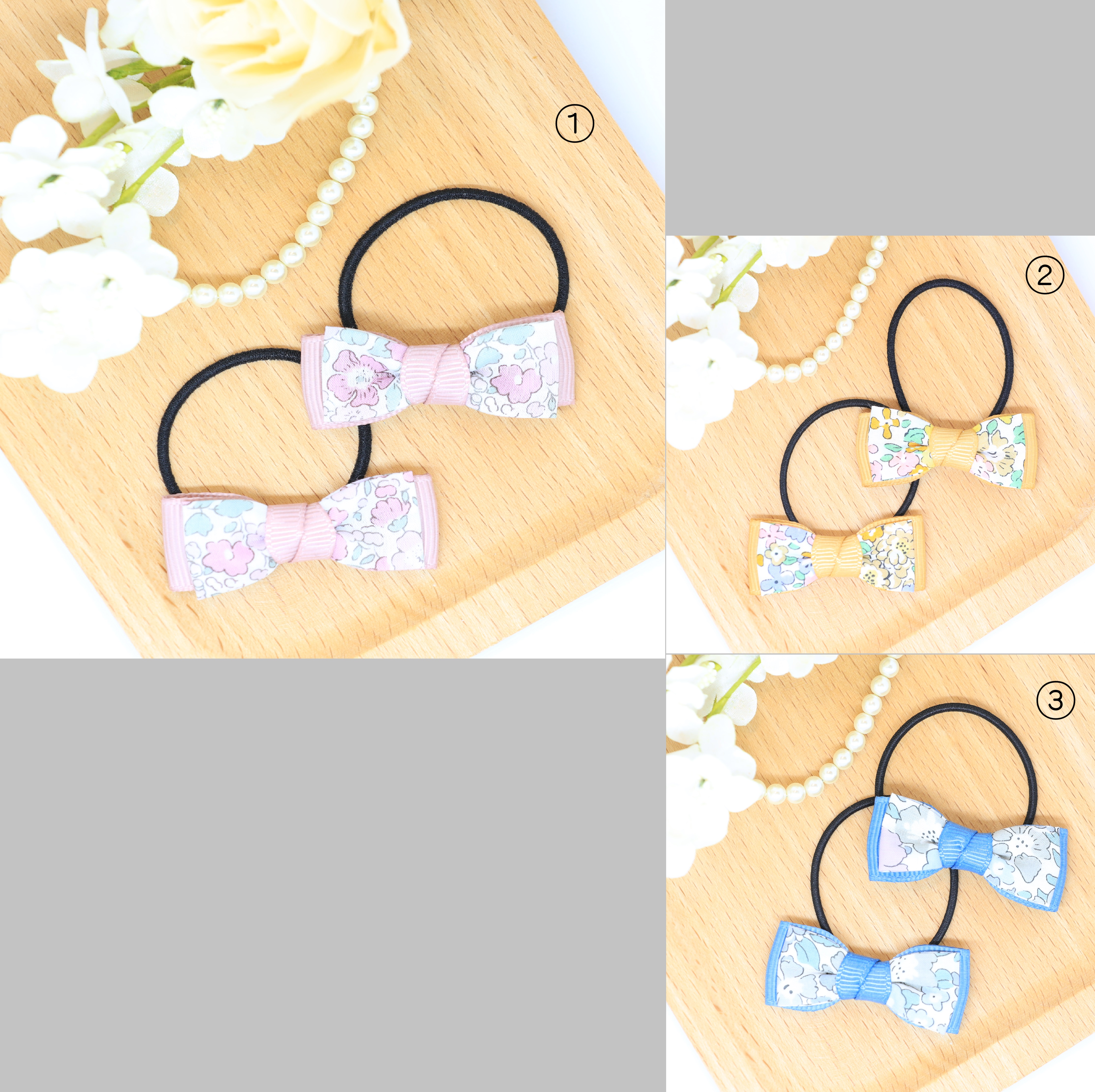 【309】リバティプリント　ハンドメイド　くるみボタンヘアゴム　ボア　2個セット リバティ》【9】ハンドメイド ヘアゴム くるみボタン 22mm 2個