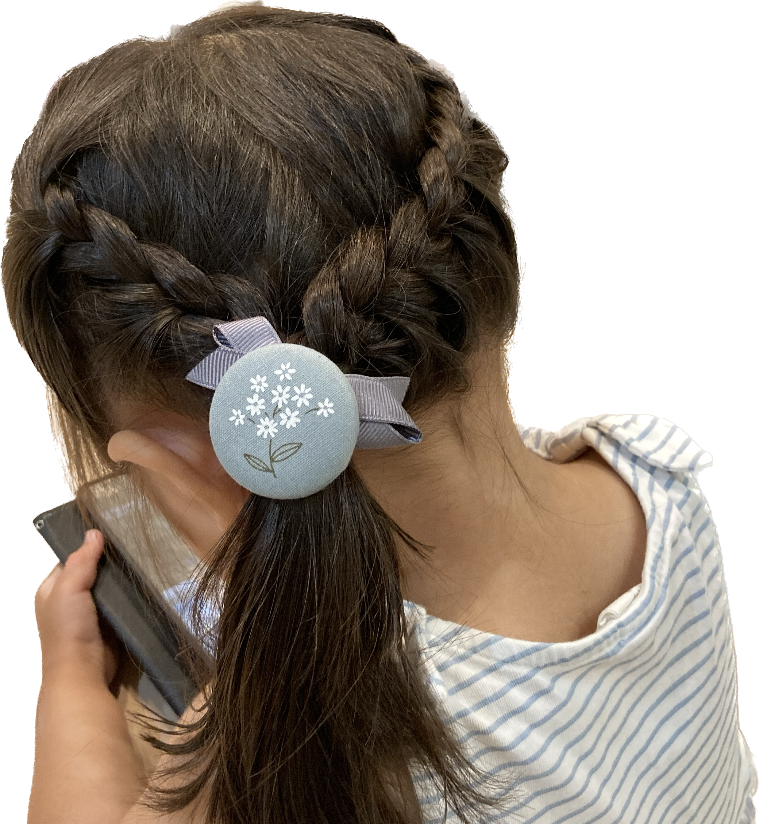 送料無料☆ 【2点セット】くすみカラー お花 大きめくるみボタン