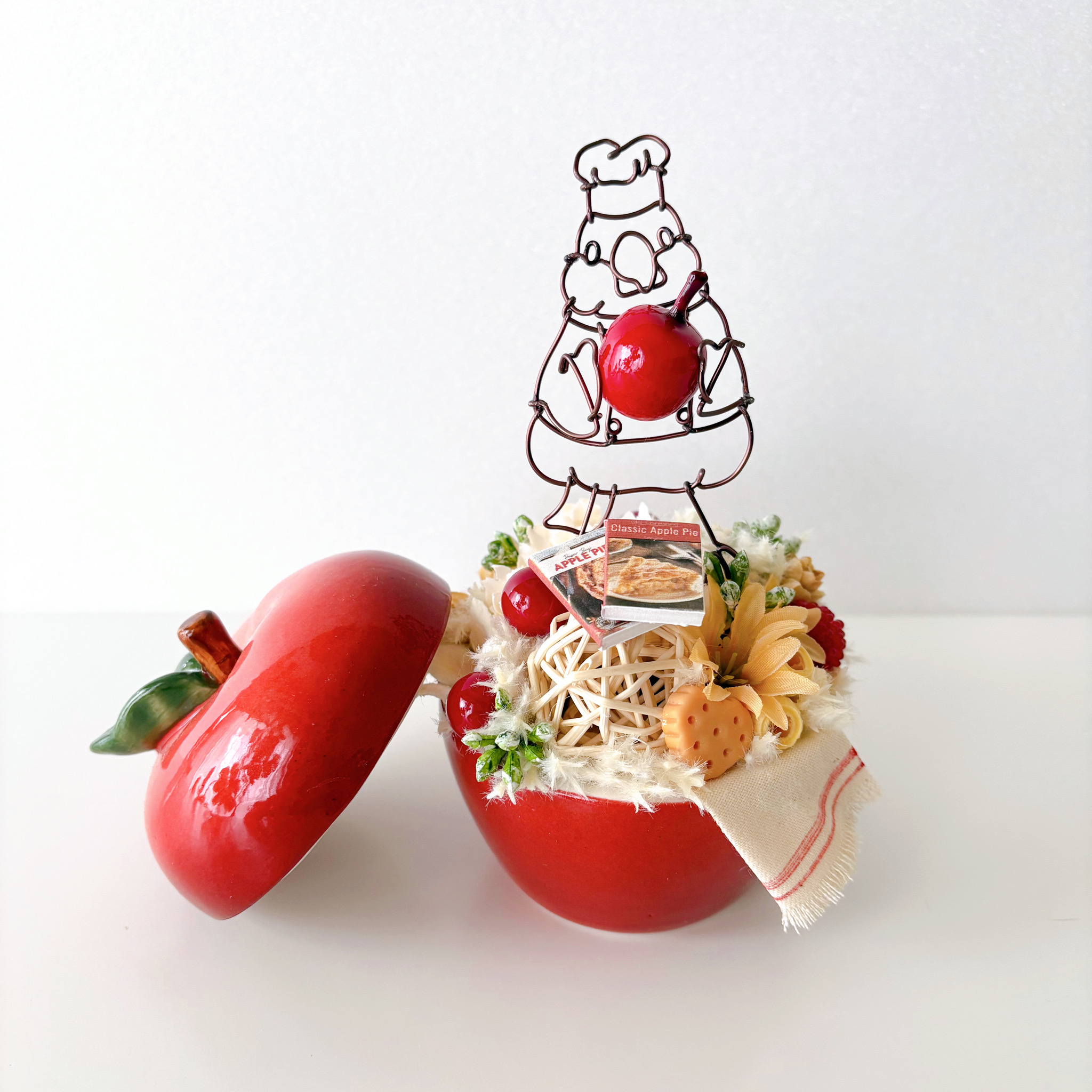 Apple - あゆハピさん専用 ぷっくり文鳥のパティシエさんアップルアレンジメント - CHIKA