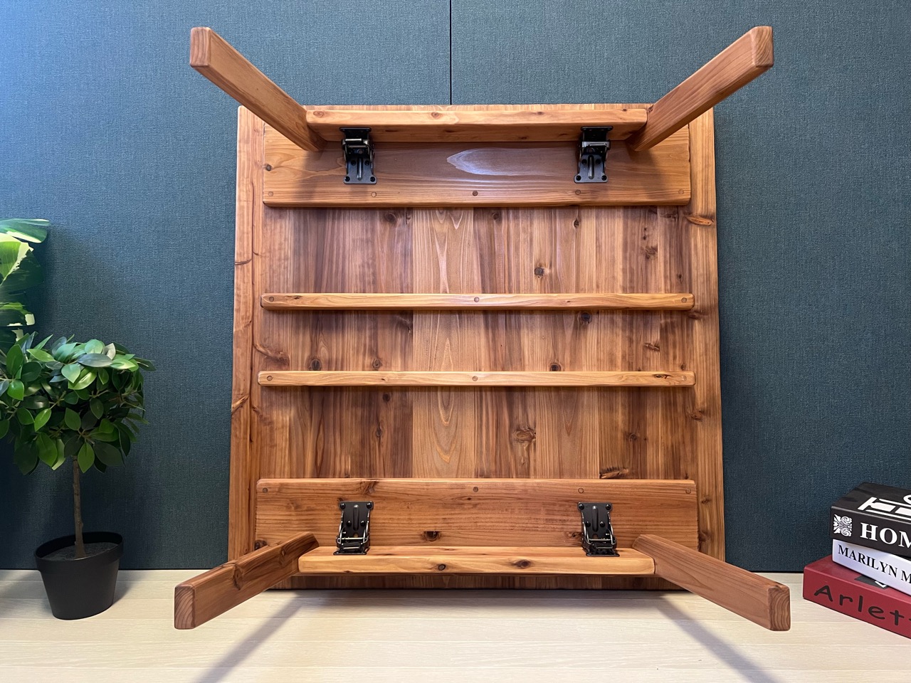 送料無料】 ローテーブル 正方形 90cm 35cm 杉 ブラウン
