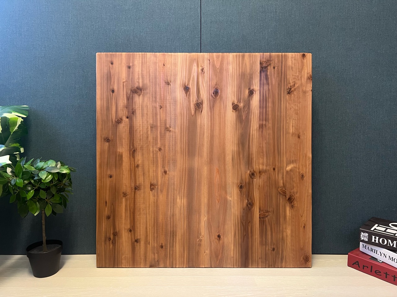 送料無料】 ローテーブル 正方形 90cm 35cm 杉 ブラウン