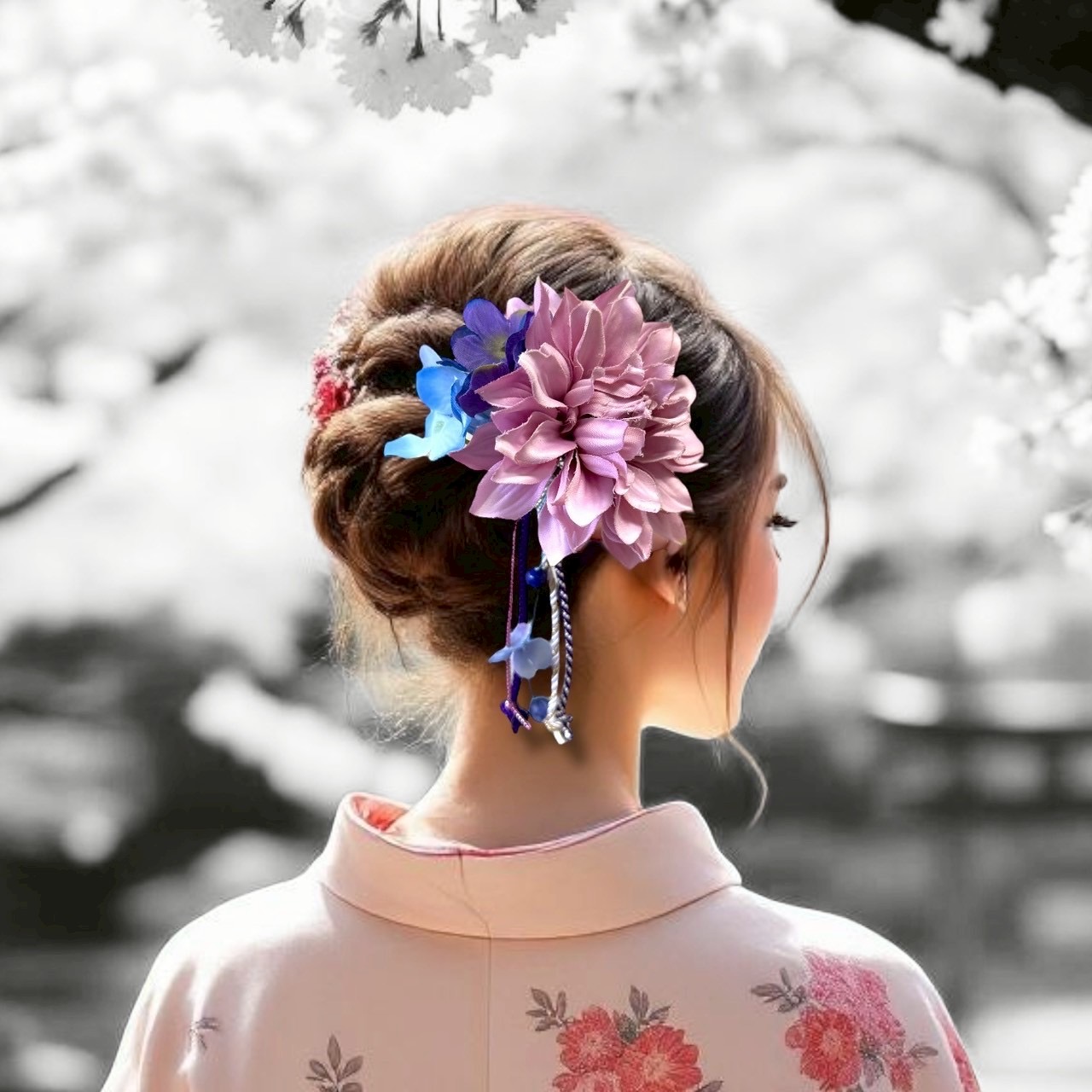 和装 着物 卒業式 袴 髪飾り 帯飾り 2WAY ハイカラさんのゆらゆらお花