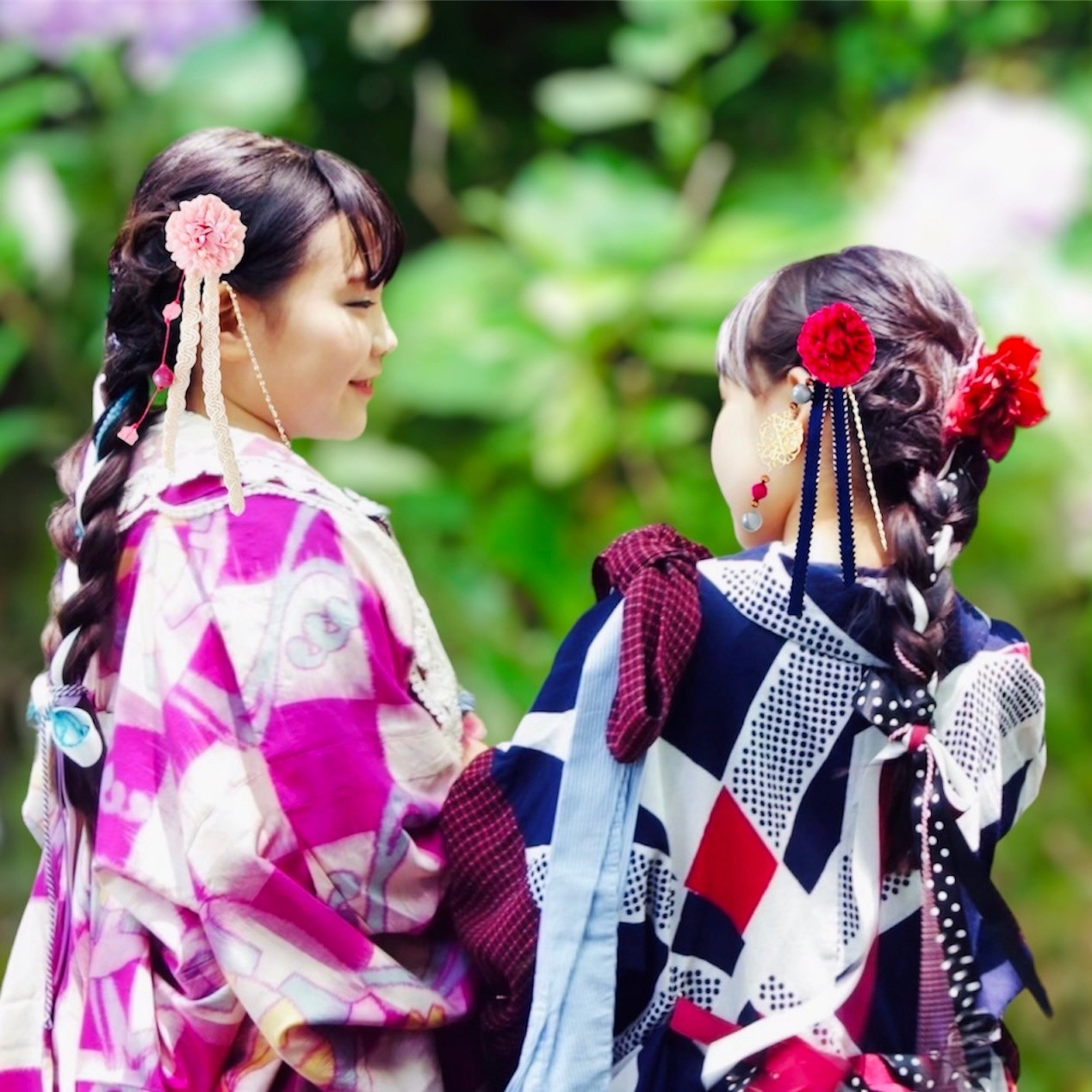 再販☆北欧お花×あずきブロック☆ ハンドメイド リバーシブル スタイ 