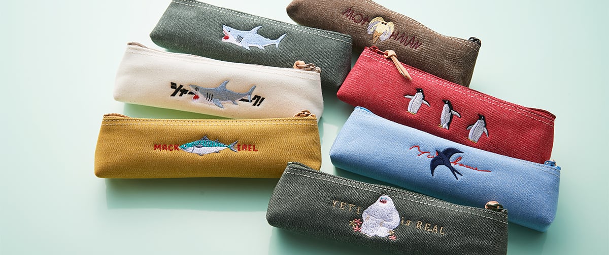 ペンギン」ペンケース 刺繍 - honok(刺繍専門店） ｜クラフト作品 通販