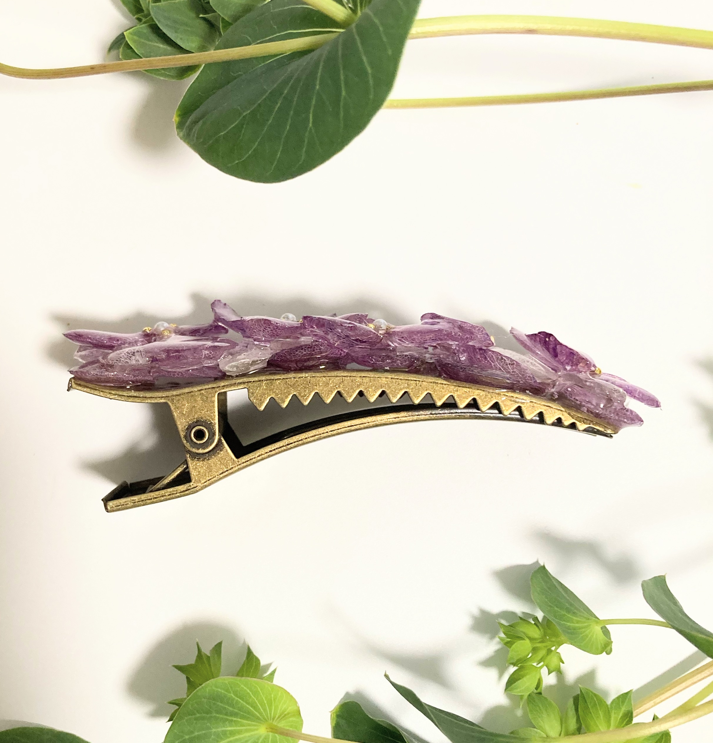 【006】紫陽花のヘアクリップ❁﻿ 【訳あり品】 本物のお花】紫陽花ヘアクリップ（大） - BLISS TOKYO