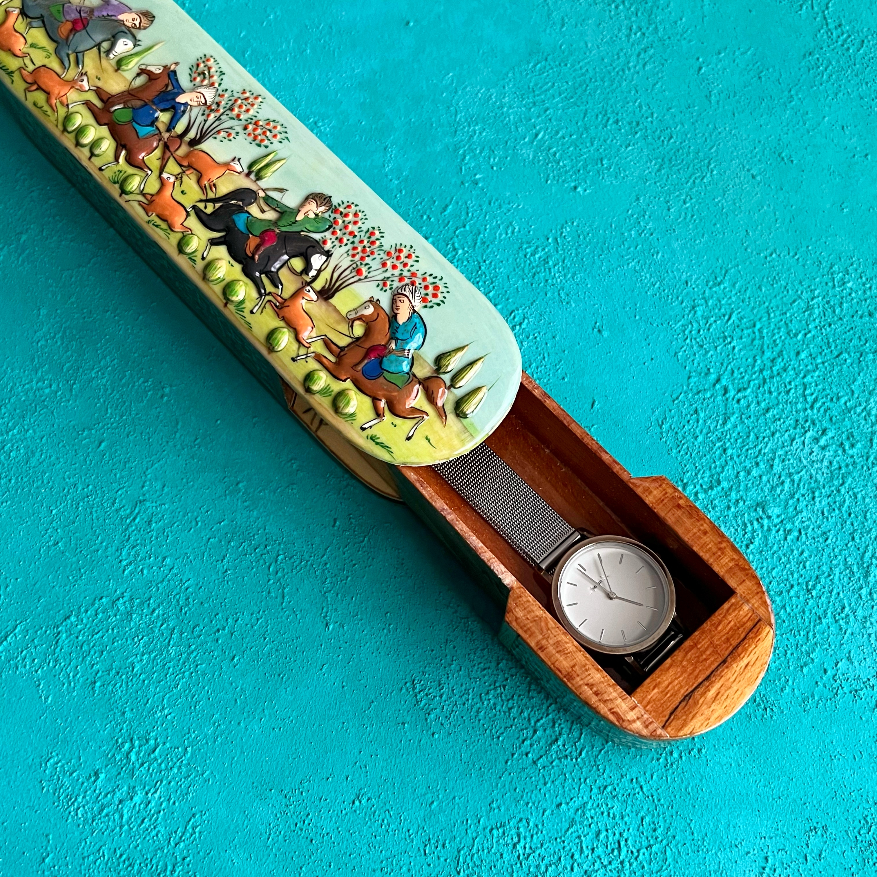 ペルシャの象嵌細工（ハータムカーリー）置き時計 卓上時計