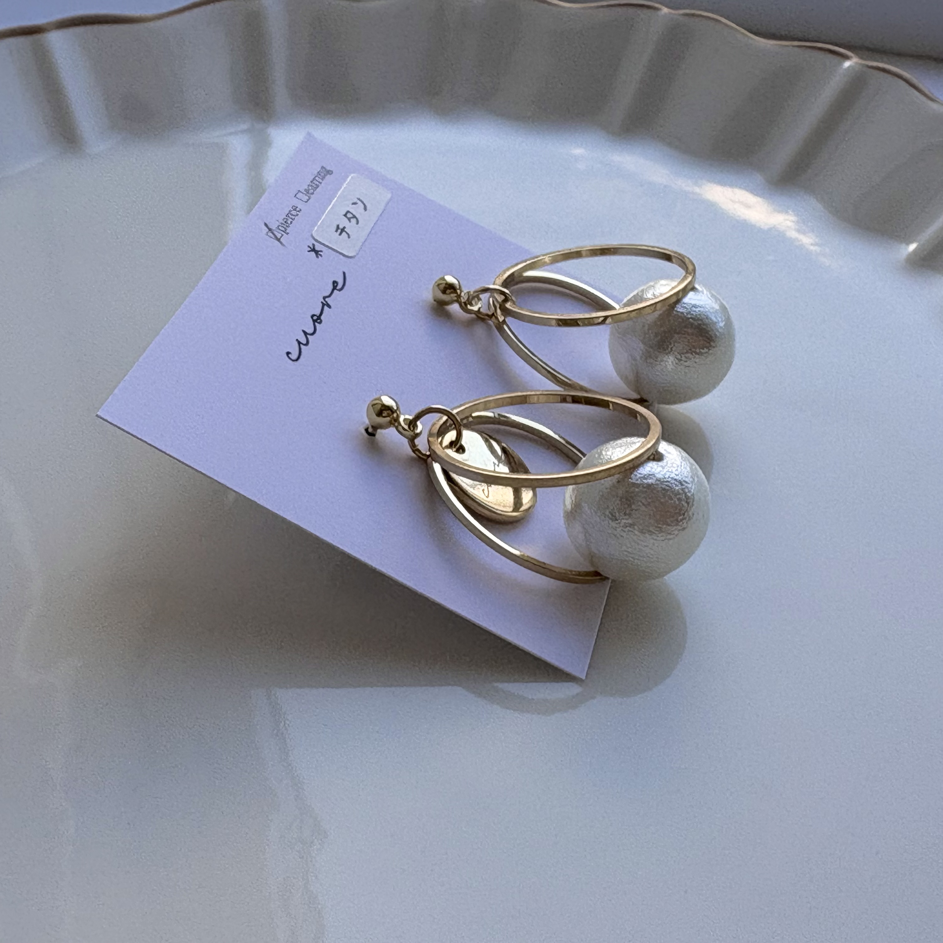 round hoop×pearl pierce - cuore* ｜クラフト作品 通販サイト