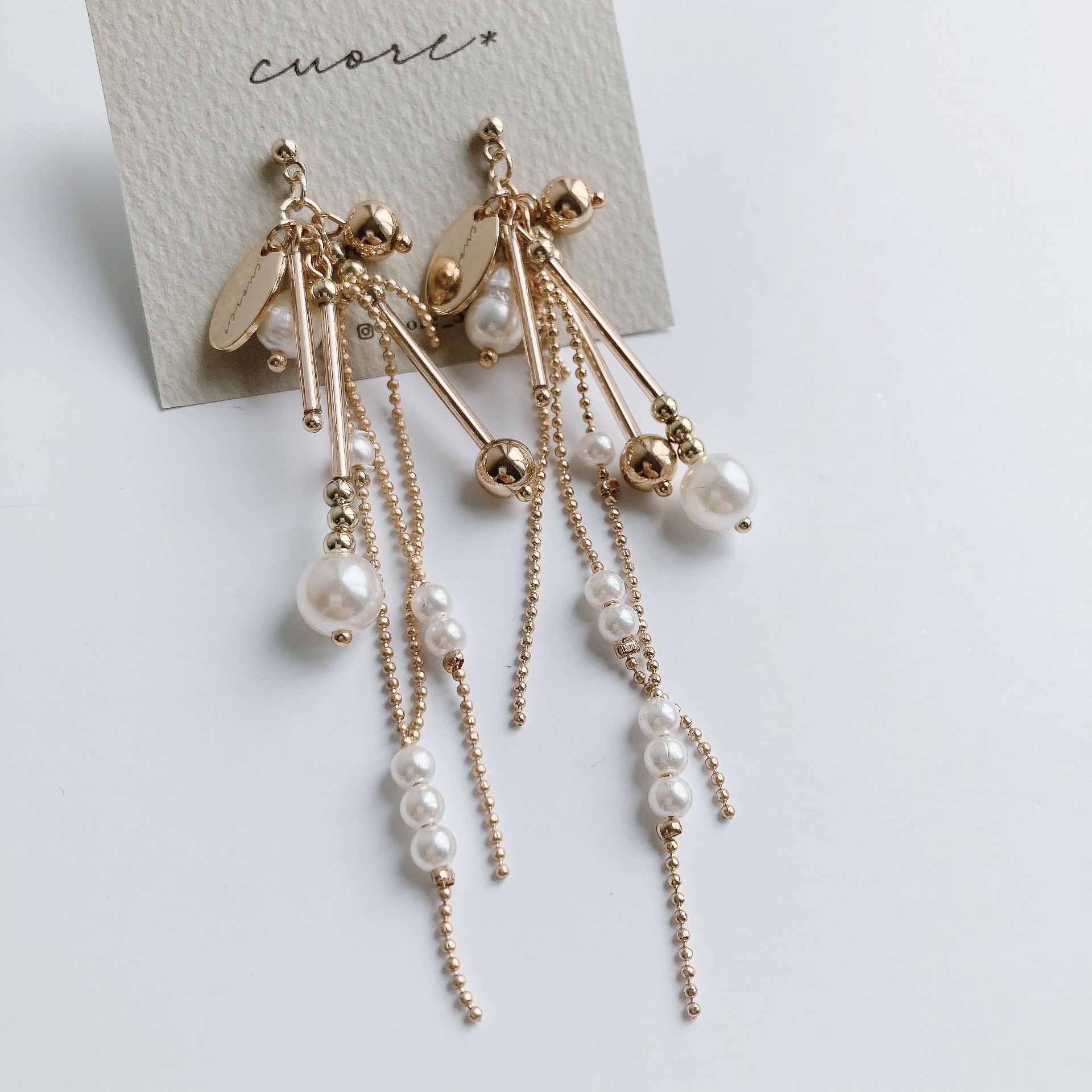 くまちゃん＆刺繍タッセルピアス よら