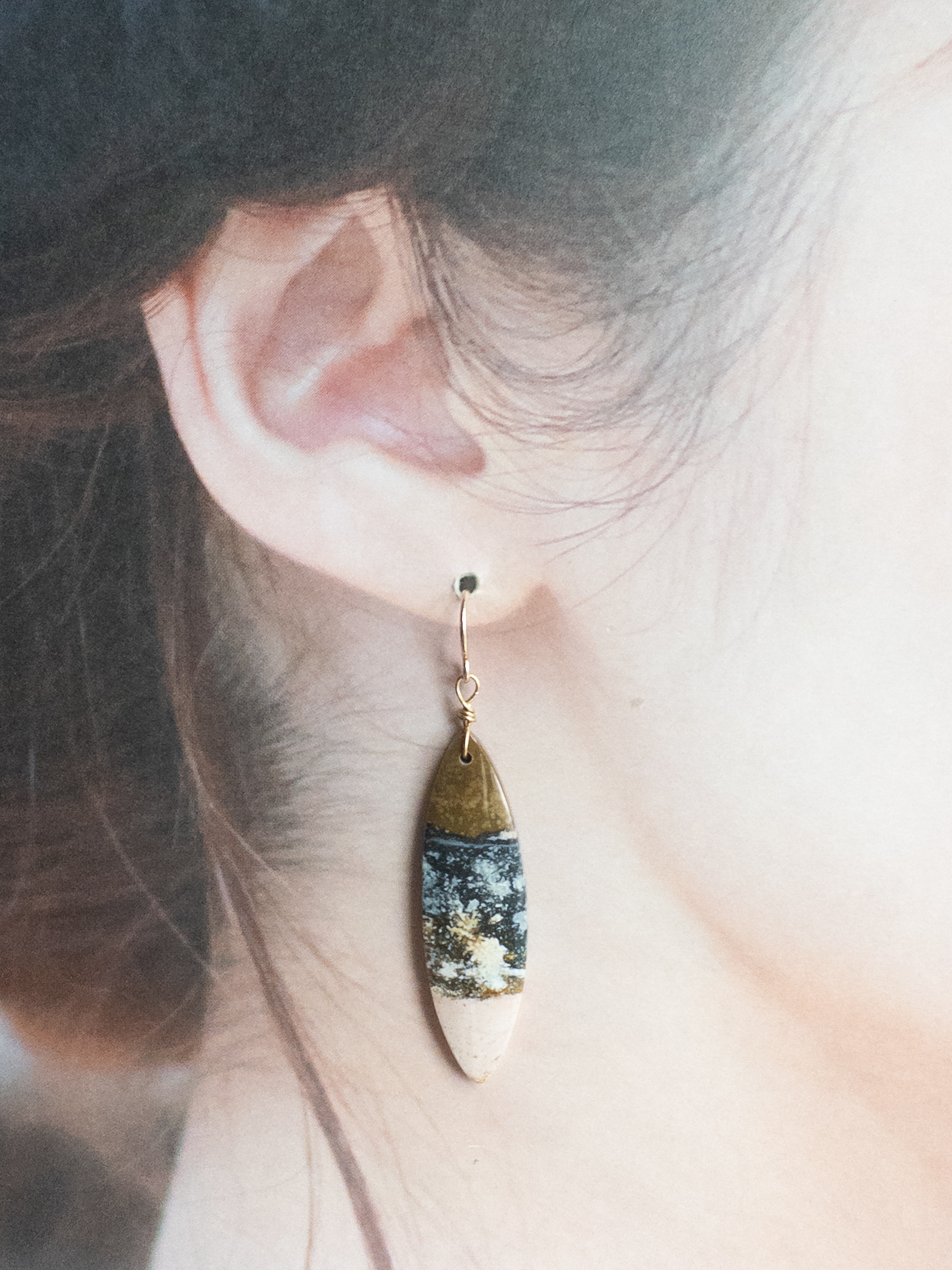 N 専用♦︎14kgfオーシャンジャスパー・サファイアピアス/イヤリング N 専用♦︎14kgfオーシャンジャスパー・サファイアピアス